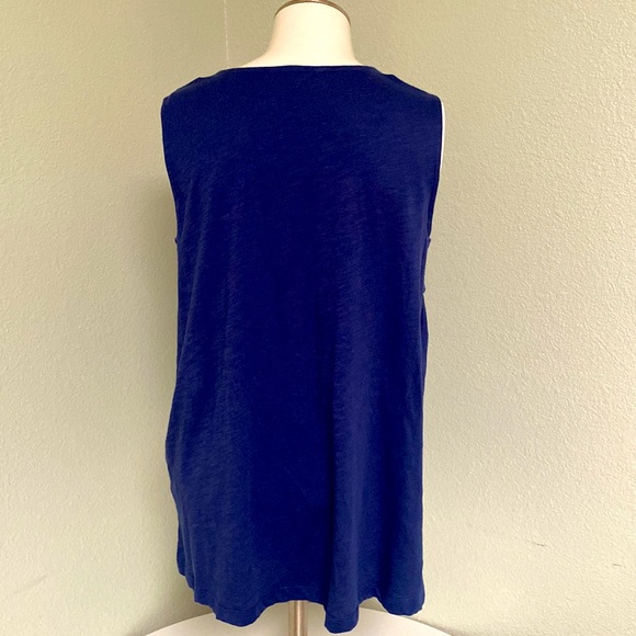 Joe Fresh 100% Cotton Navy Blue Knitted Dressy Tank Top Size M - Picture 3 of 7